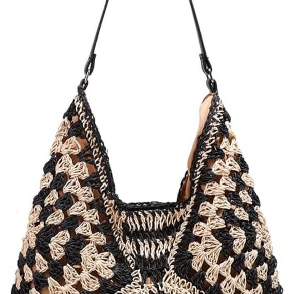 Straw Beach Tote Large Capacity Woven Summer Shoulder Handbag for Women - Picture 1 of 6